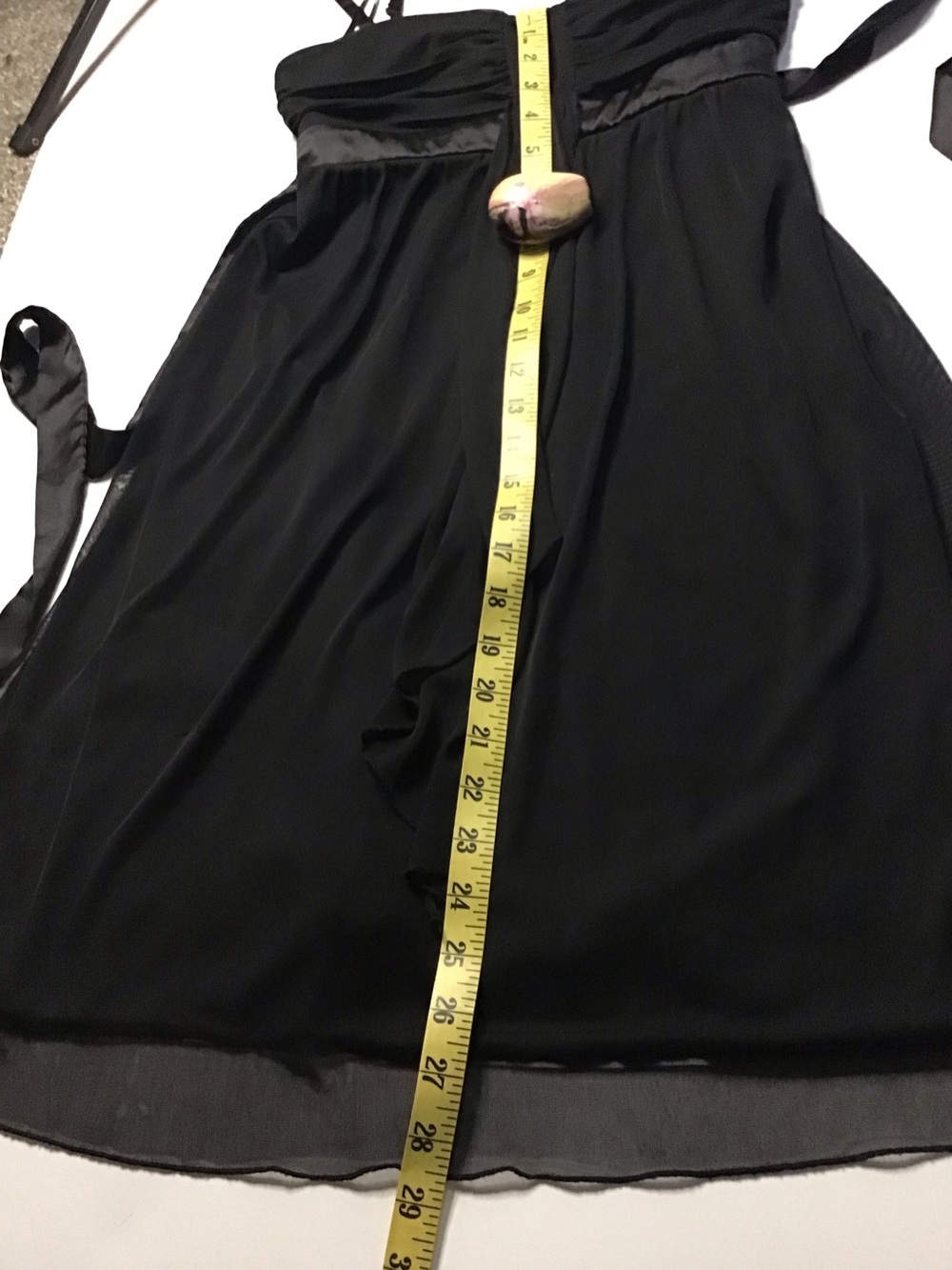 Black le Chateau stretchy Satin bow tie Trim Cocktail Dress size S/P - Picture 6 of 14
